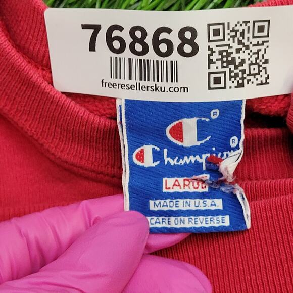 Vintage Champion Sweatshirt Womens Large 21x23 Script Logo - Picture 13 of 16